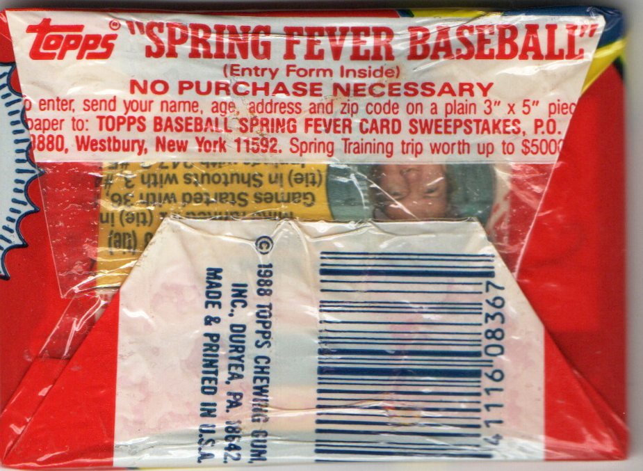 1988 Topps Major League 7card pk