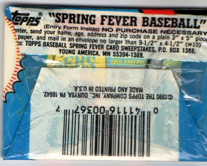 1990 Topps Major League 8 card pk