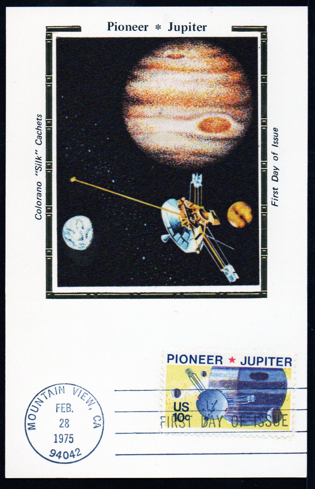 Pioneer * Jupiter - First Day Cover - 1974 - Colorano "Silk" - Space Series