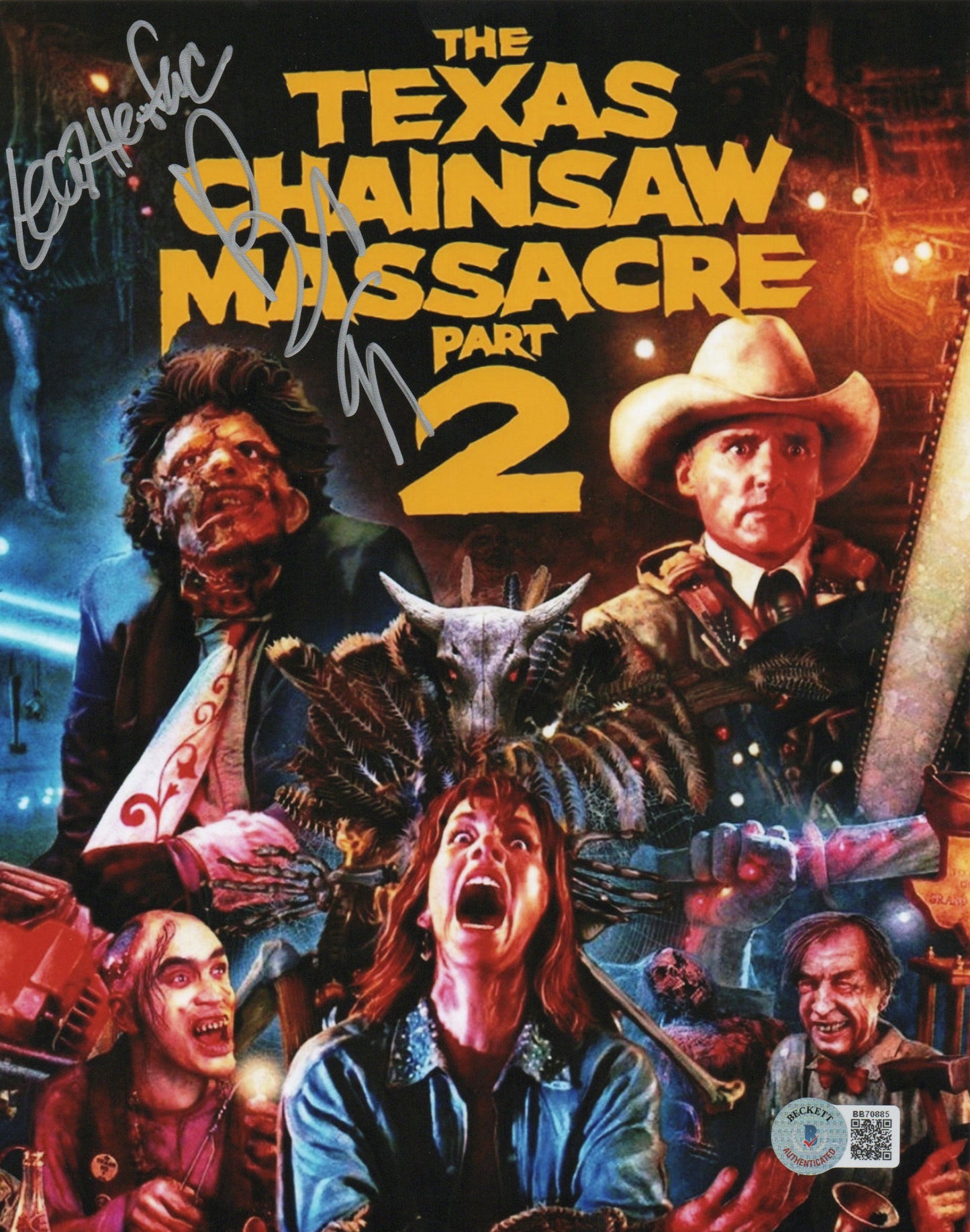 Bob Elmore-as Leatherface-Signed Texas Chainsaw Massacre part 2-Beckett