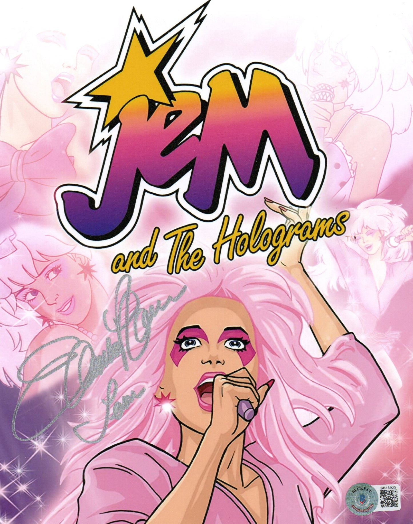 Samantha Newark-Voice of "Jem"-signed Jem and the Holograms 8x10-Beckett (2)