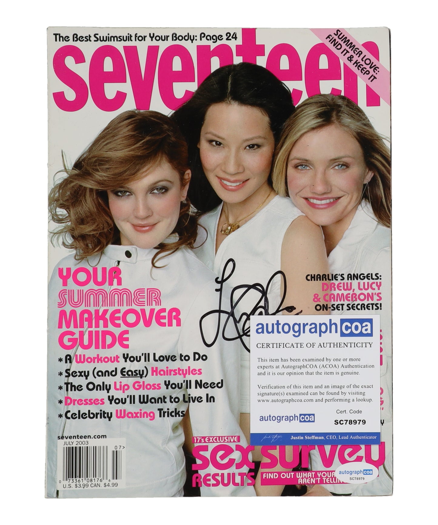 2003 Seventeen Magazine - Signed by Lucy Liu - AutographCOA (ACOA)