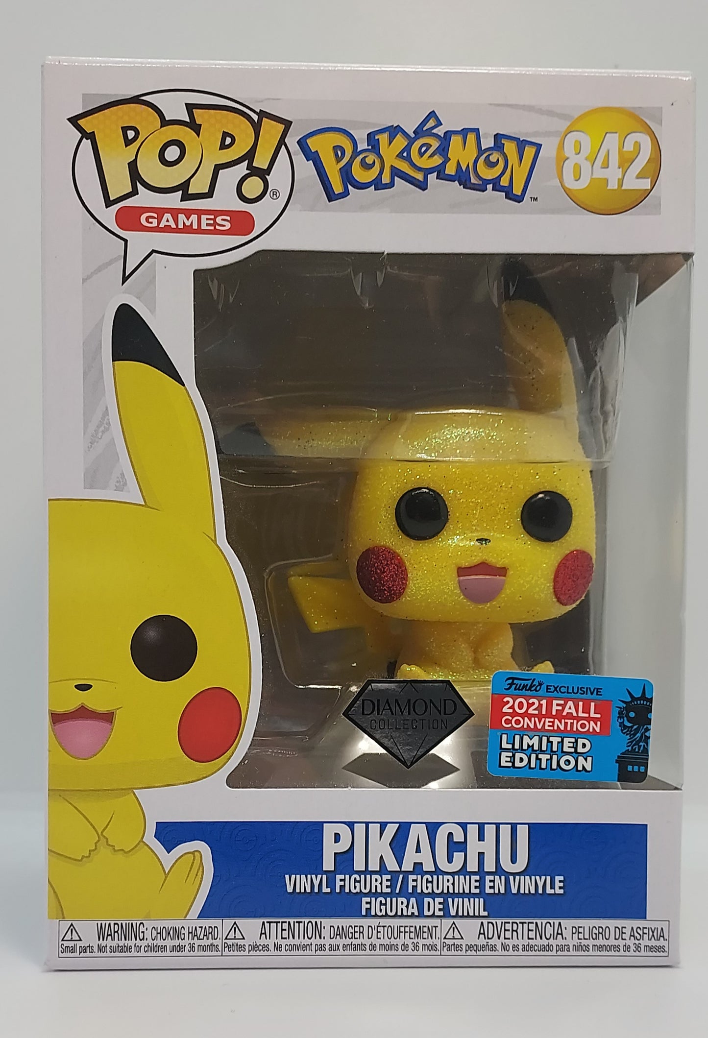 Bobblehead Figure:  Pikachu #842: Diamond 2021 Nycc Convention Exclusive (L1) See Description