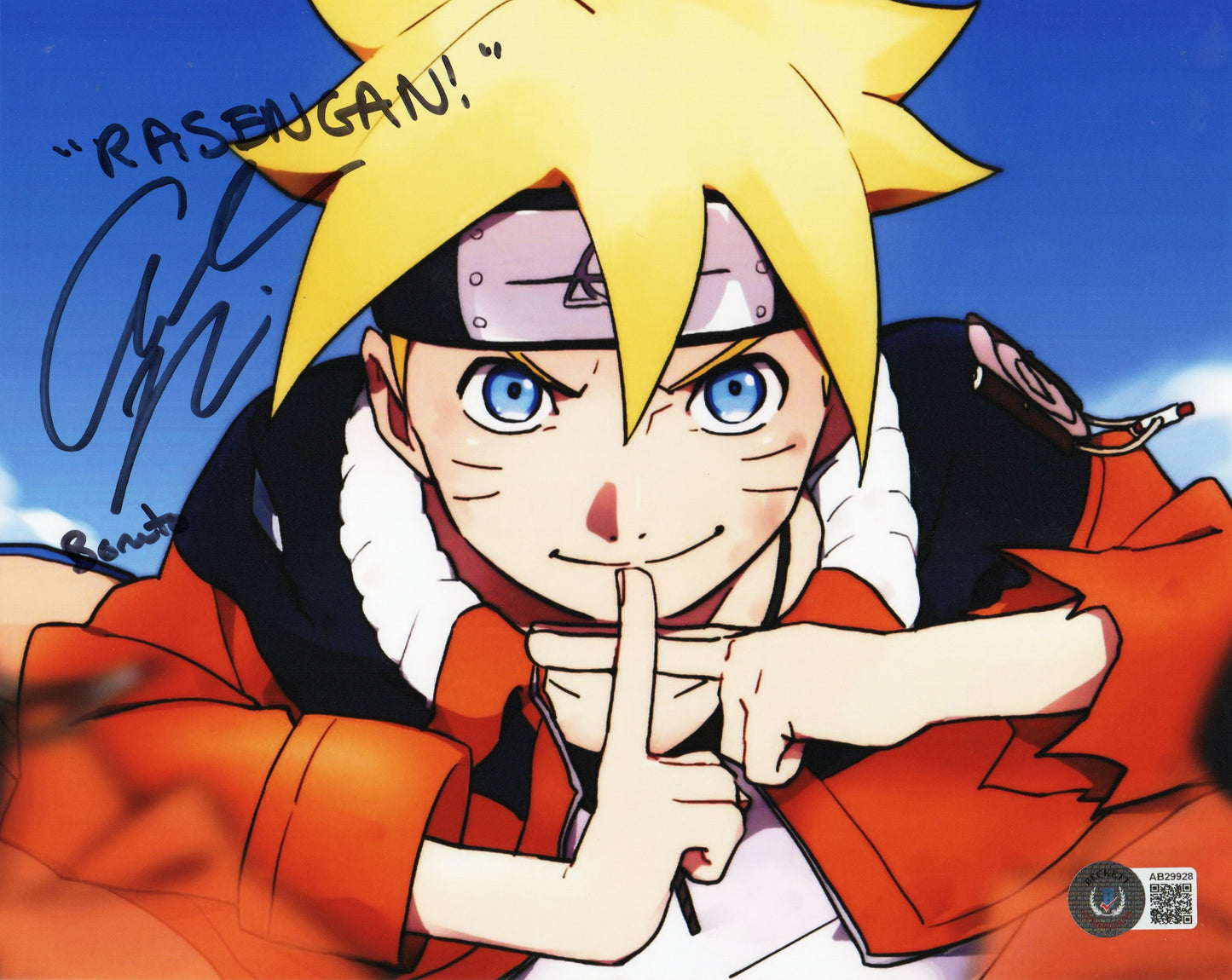 Amanda Miller-voice of Boruto-signed Naruto 8x10-Beckett