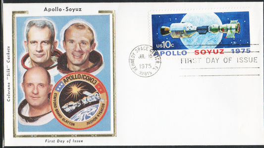 Apollo Soyuz - First Day Cover - 1975 - Colorano "Silk" - Space Series