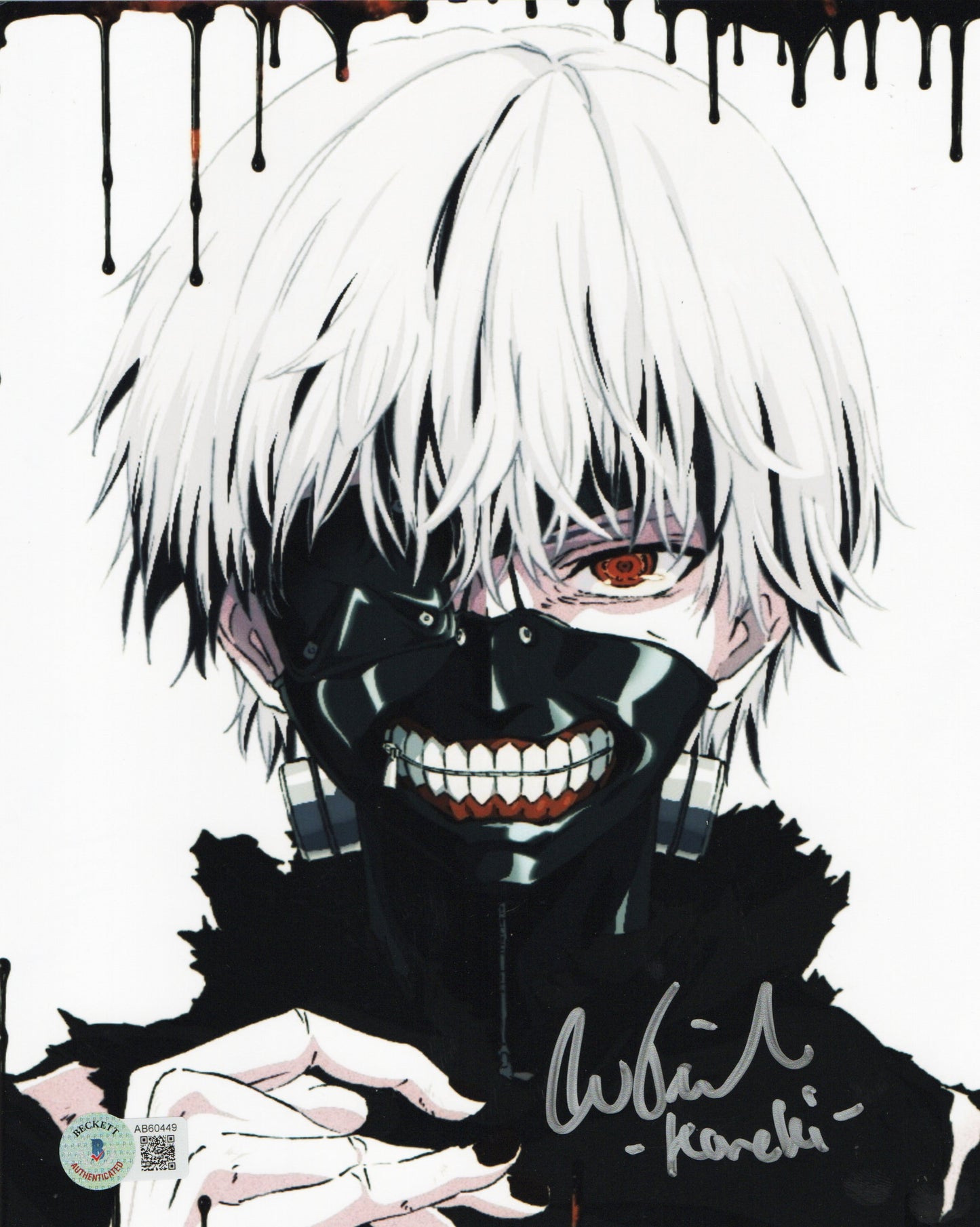 Austin Tindle-voice of Ken Kaneki-signed Tokyo Ghoul 8x10-Beckett