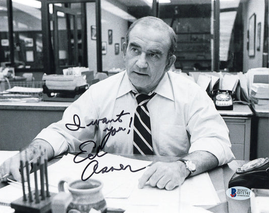 Ed Asner - as Lou Grant - Mary Tyler Moore Show - signed 8x10 - Beckett COA (L1) see description