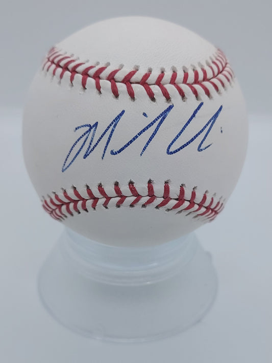 Michael Choice-outfielder- Signed OML Baseball-JSA