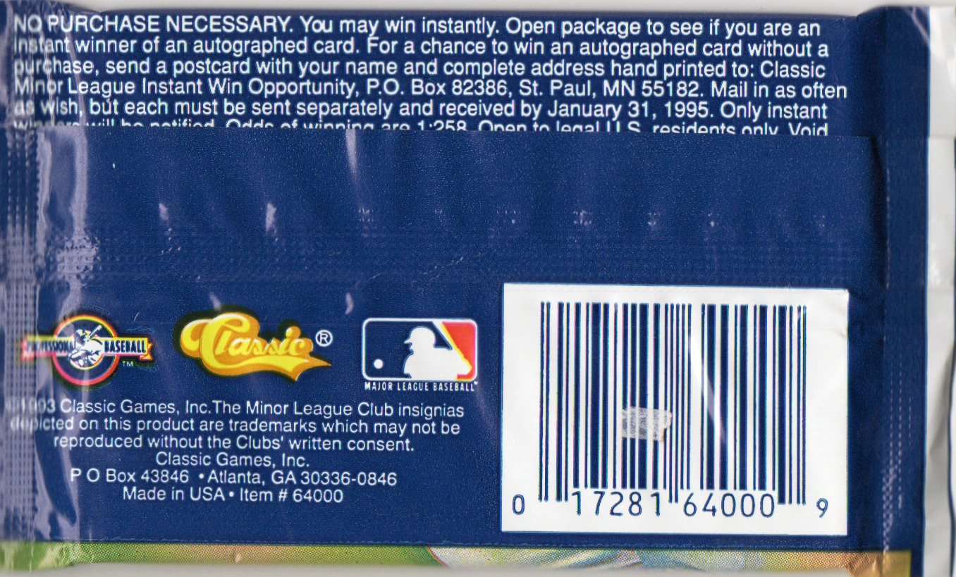 1994 Minor League Classic Games 10pk