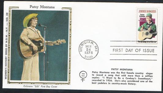 Pasty Montana- First Day Cover - 1978 - Colorano "Silk" - Women's History Series