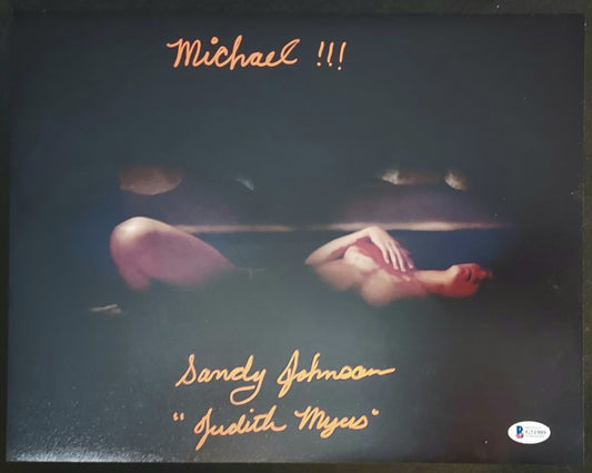 Sandy Johnson-Judith Myers-signed Halloween-11x14- Beckett (L1) Read Description