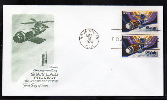 Skylab - First Day Cover - 1974 - Space Skylab Series- 2 stamps