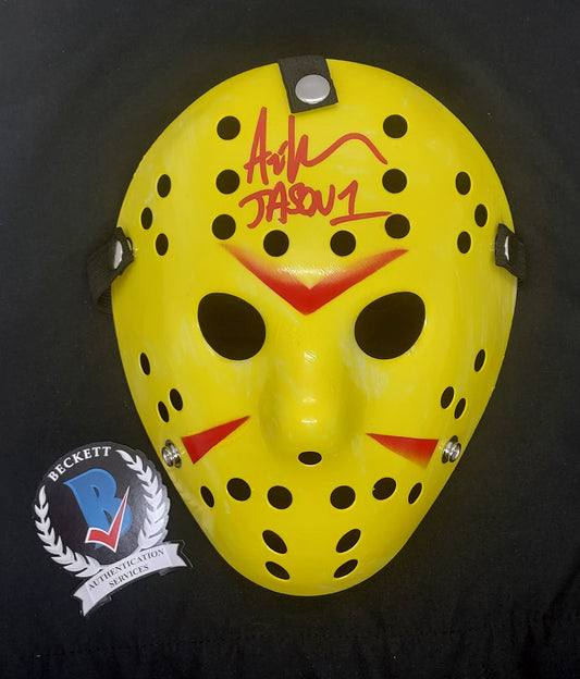 Ari Lehman-Young Jason-Friday 13th-Signed Hocky mask replica-Beckett