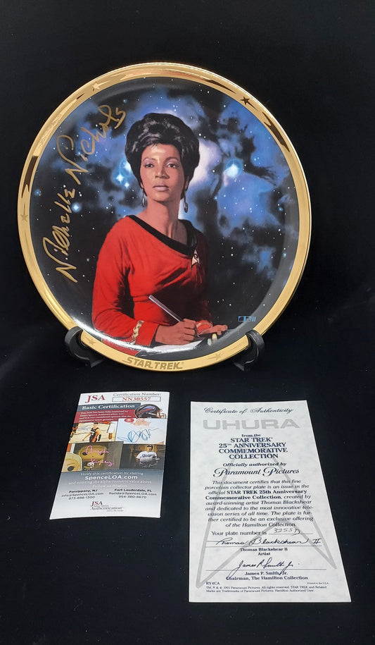 Uhura Hamilton Collection 25th Anniversary Plate signed by Nichelle Nichols